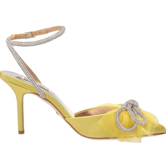 New Badgley Mischka Women's Sacred Pump Soft Lime Size 8 3.5 Inch High Heels - Picture 2 of 10